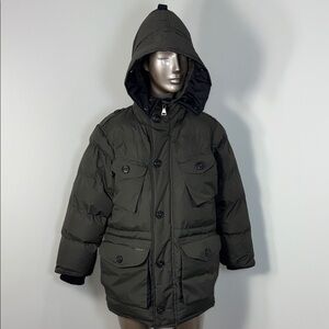 J. JOE WHISTLER & CO PUFFER Black Insulated JACKET Parka HOODED 10/12